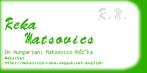 reka matsovics business card